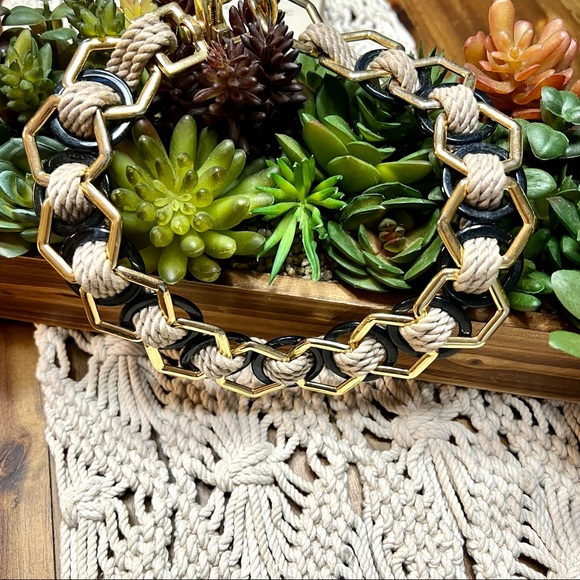 Tory Burch | Gold hexagon and rope necklace #343 • HOST PICK - Picture 2 of 7